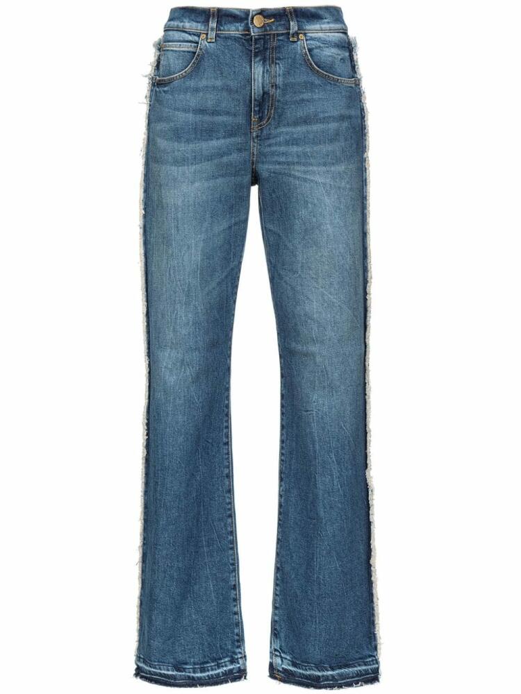 PINKO frayed-trim flared jeans - Blue Cover