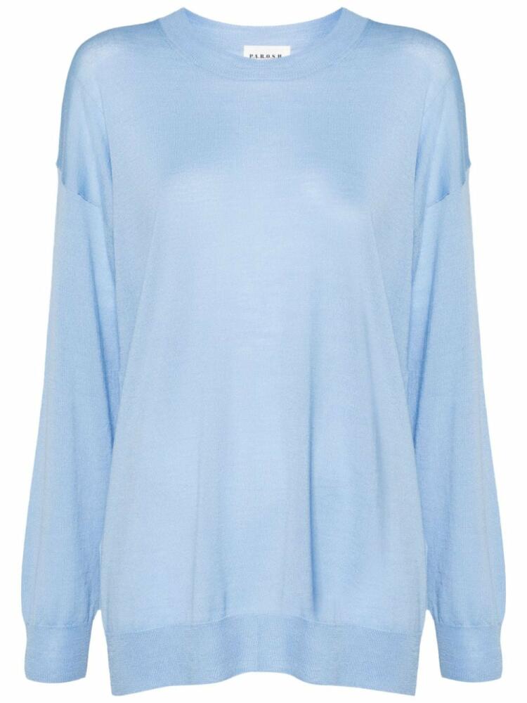 P.A.R.O.S.H. crew-neck drop-shoulder jumper - Blue Cover