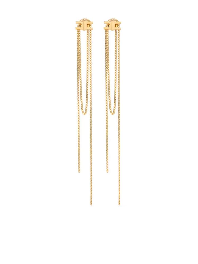 Elisabetta Franchi fringed-chain dangle earrings - Gold Cover