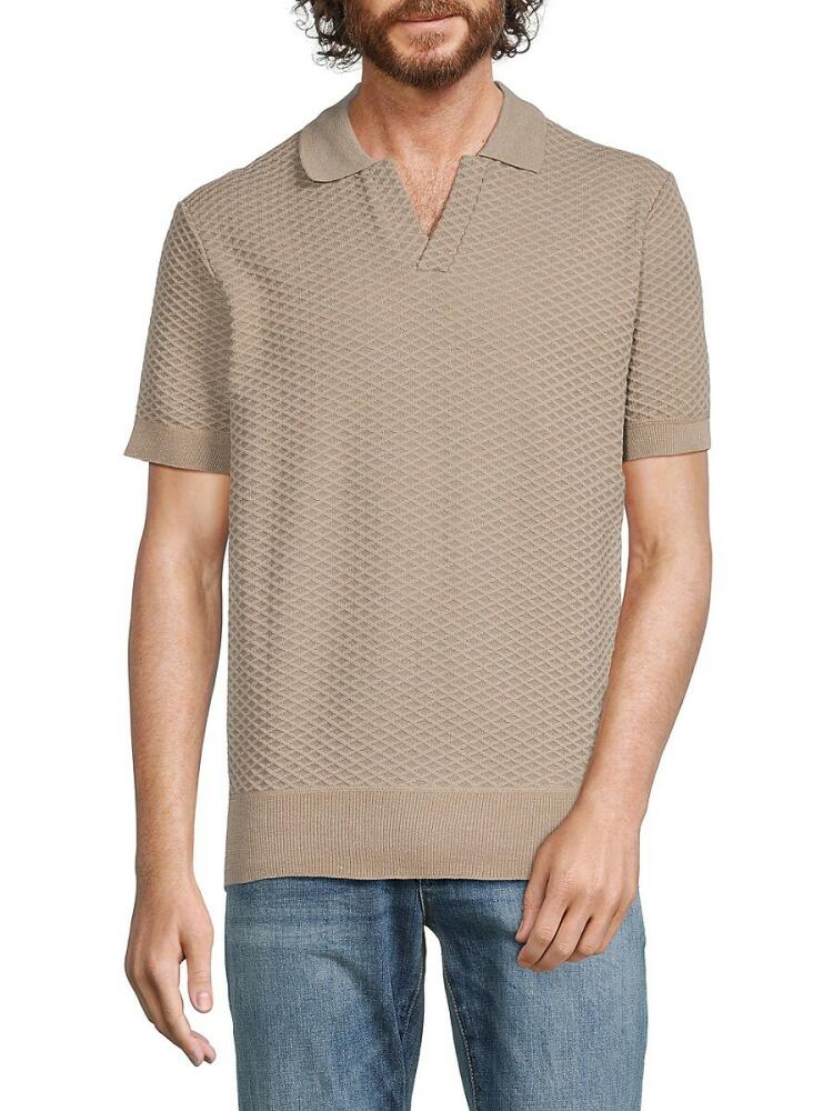 BUFFALO David Bitton Men's Willians Johnny Collar Sweater Polo - Jute Mix Cover