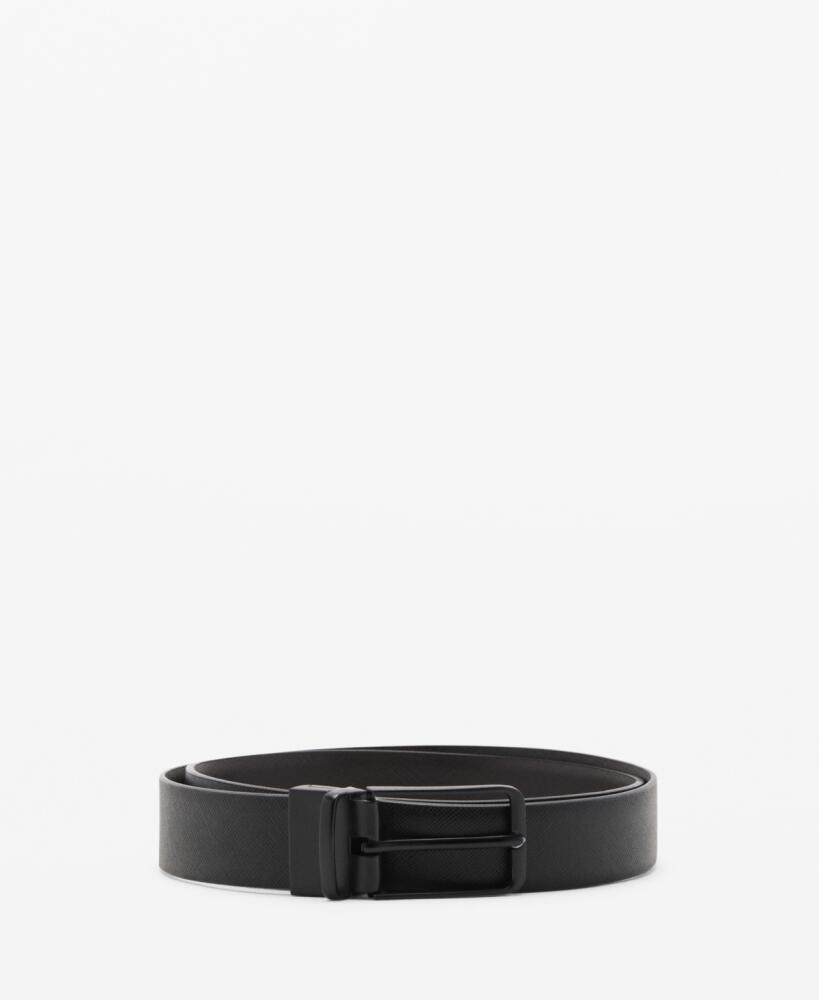 Mango Men's Saffiano Leather Belt - Black Cover