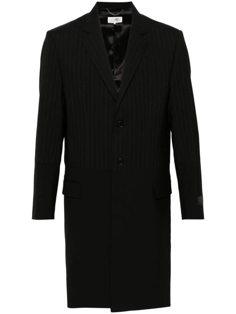 MM6 Maison Margiela panelled single-breasted coat - Black Cover