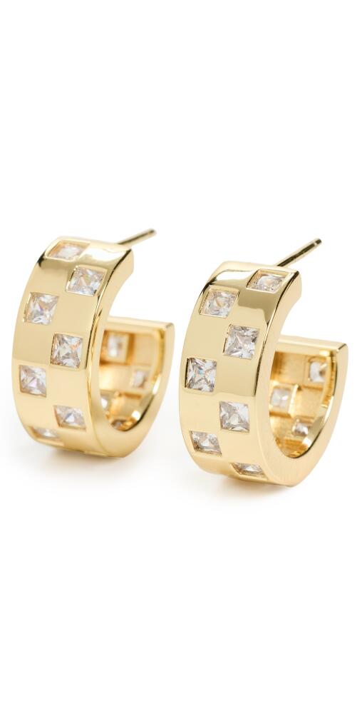 MÉGA Checkered Wide Earrings Gold Cover