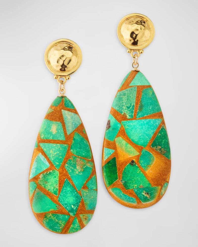 Devon Leigh Green Copper Infused Gold Post Earrings Cover