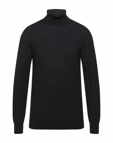 Arovescio Man Turtleneck Midnight blue Merino Wool, Silk Cover