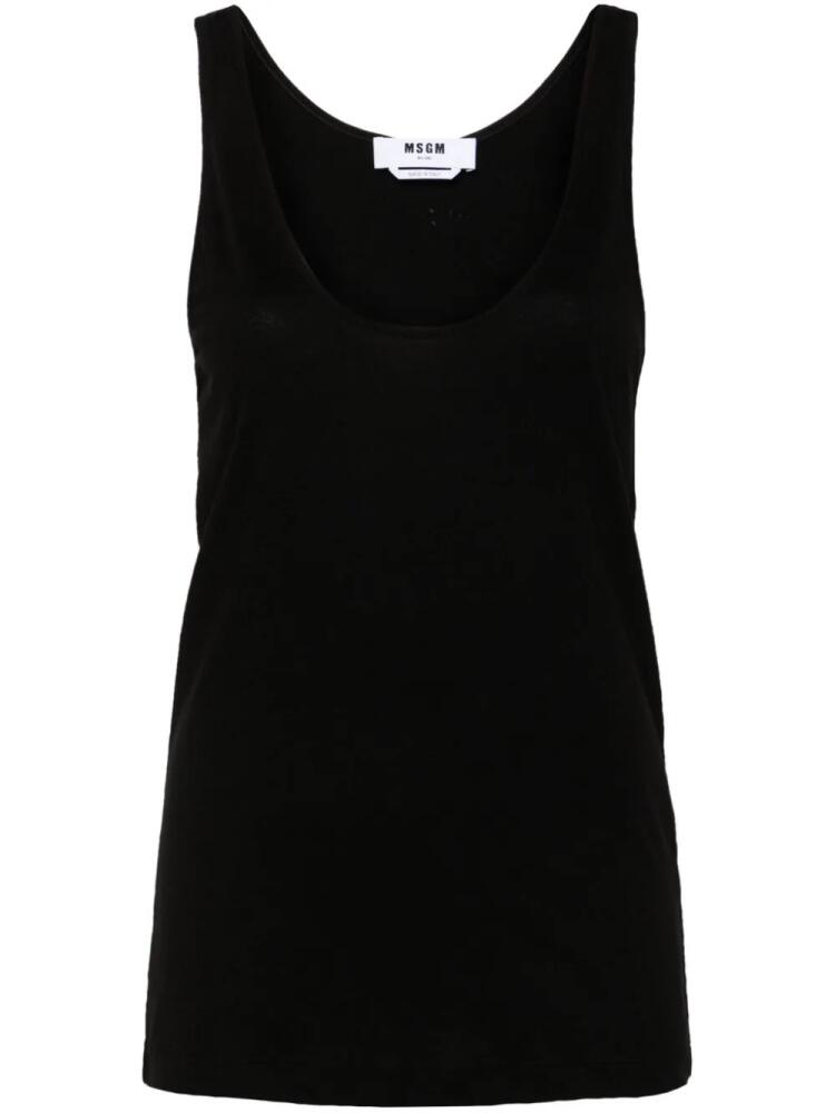 MSGM logo-embroidered tank top - Black Cover