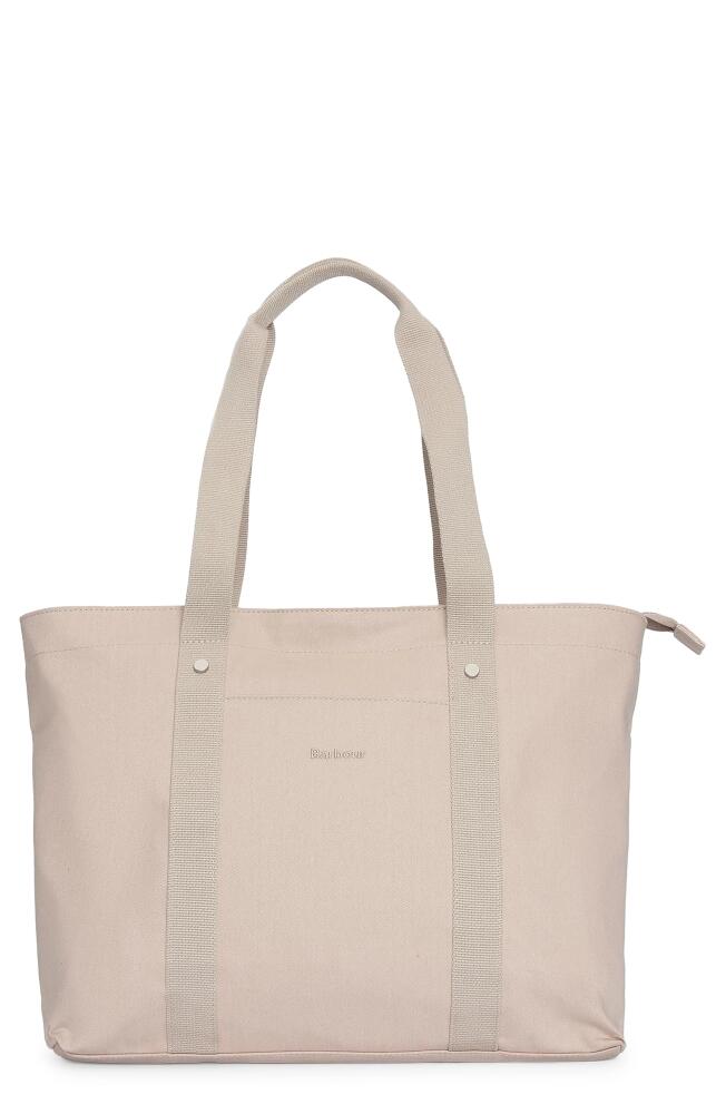 Barbour Olivia Cotton Tote Bag in Light Sand Cover