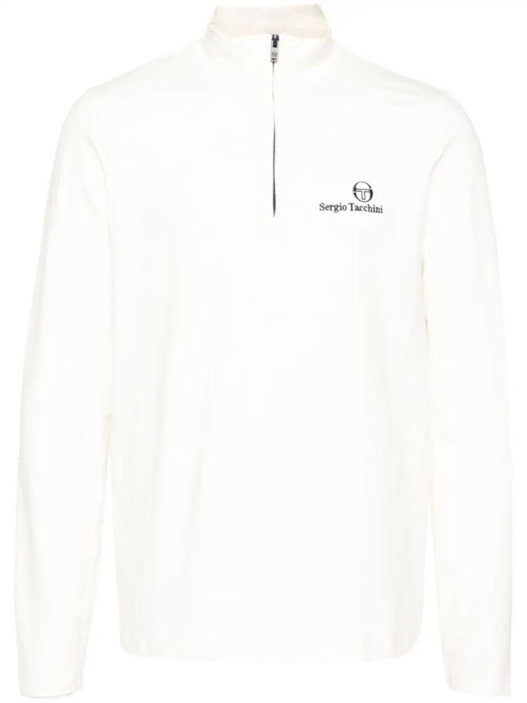 Sergio Tacchini logo embroidery long-sleeves performance T-shirt - Neutrals Cover