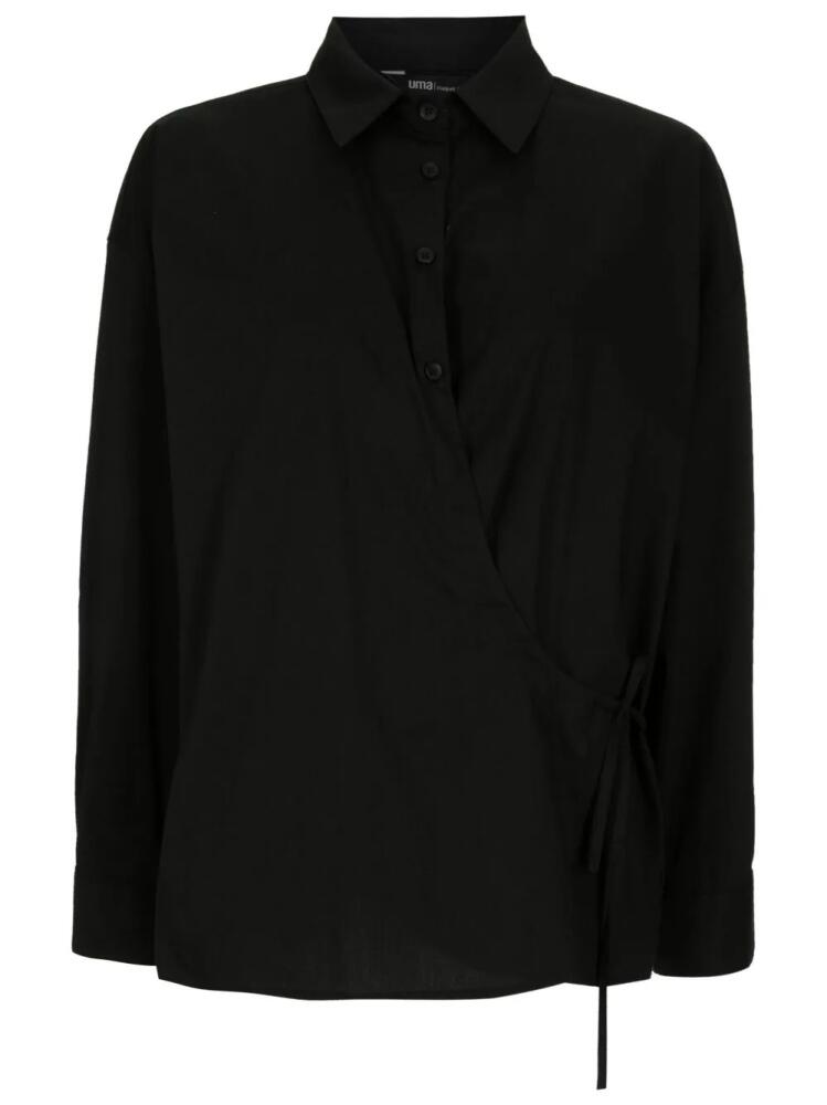 Uma | Raquel Davidowicz side-tie polo top - Black Cover