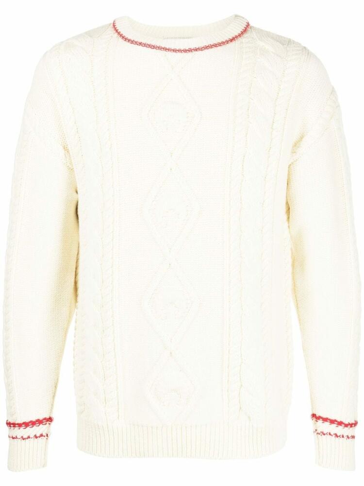 Marine Serre cable-knit wool jumper - Neutrals Cover