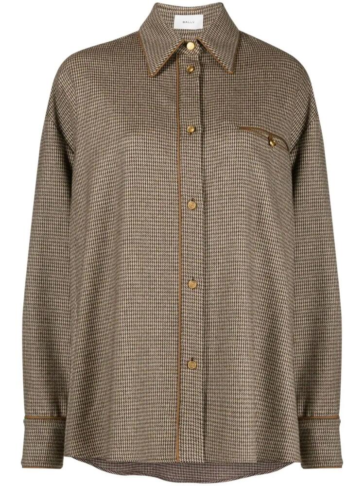 Bally houndstooth-pattern oversized shirt - Brown Cover