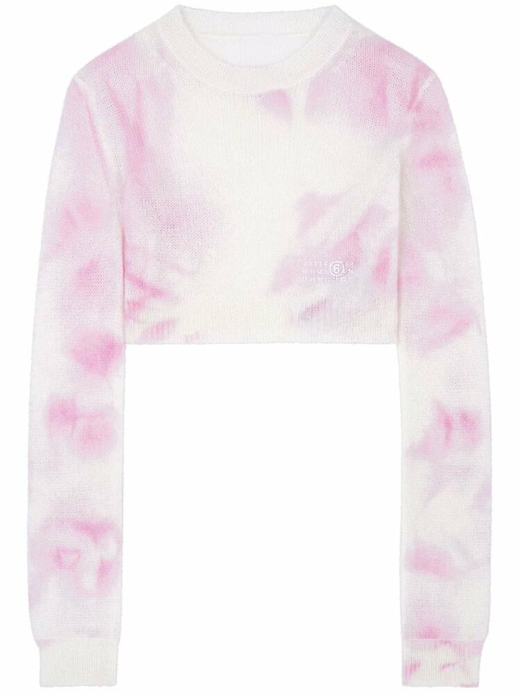 MM6 Maison Margiela tie-dye cropped jumper - Pink Cover