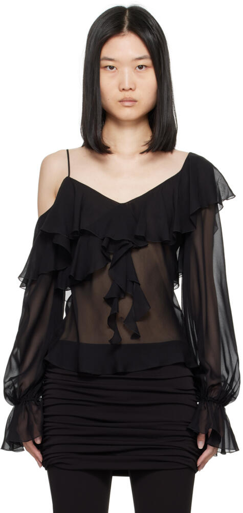 Blumarine Black Silk Blouse Cover