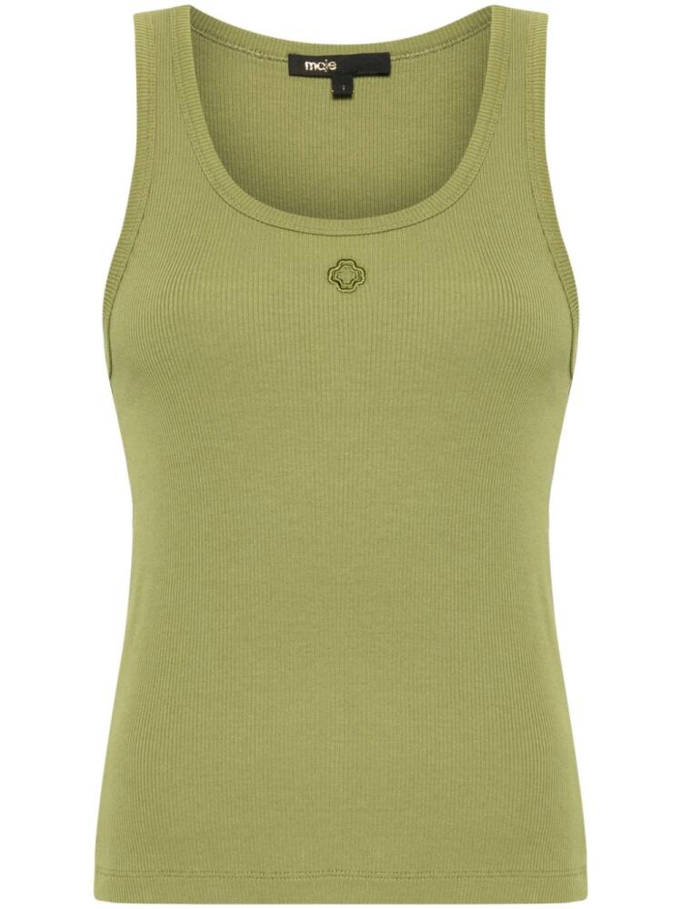 Maje ribbed tank top - Green Cover