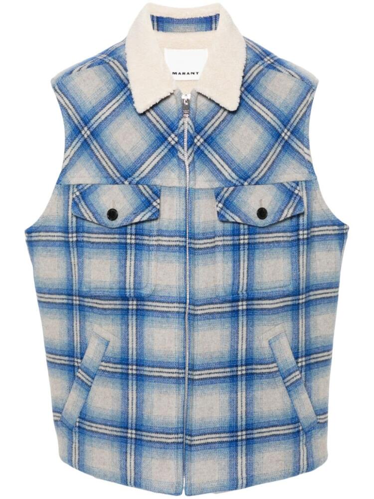 MARANT Kiraneo plaid-check gilet - Blue Cover