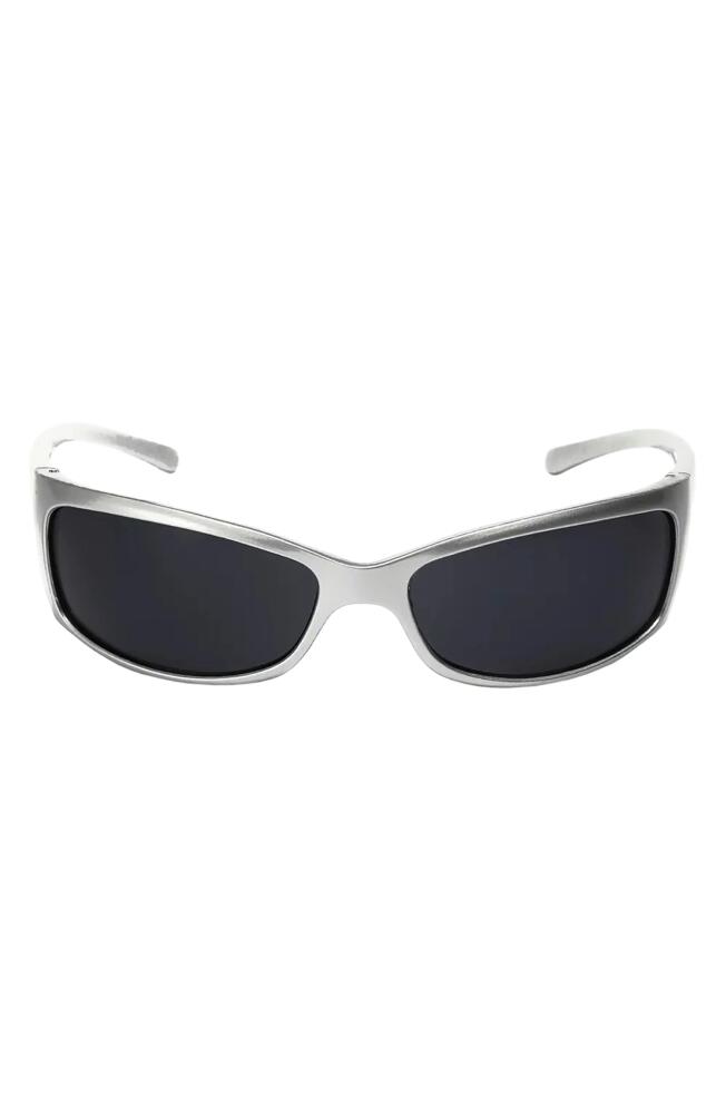 Fifth & Ninth Rocket 67mm Polarized Wraparound Sunglasses in Silver/Black Cover