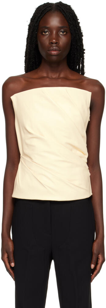 Paris Georgia Beige Structured Faux-Leather Camisole Cover