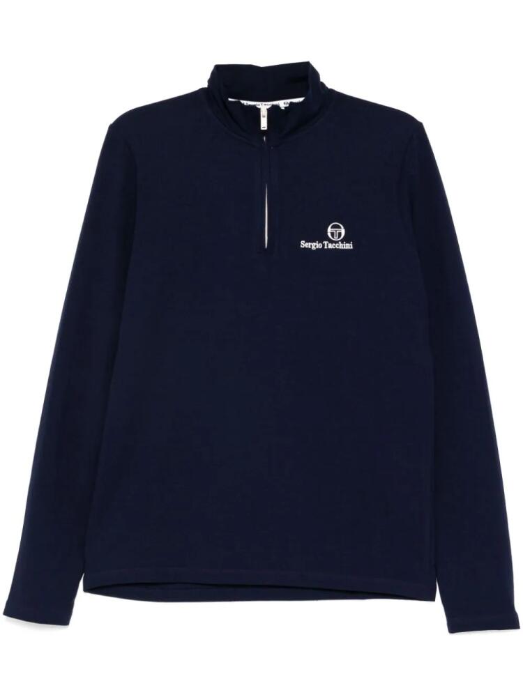 Sergio Tacchini logo embroidery long-sleeves performance T-shirt - Blue Cover