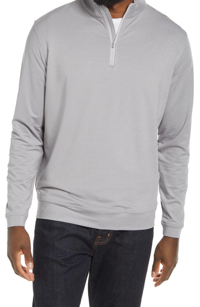 Peter Millar Men's Perth Stretch Quarter Zip Pullover in Gale Grey Cover