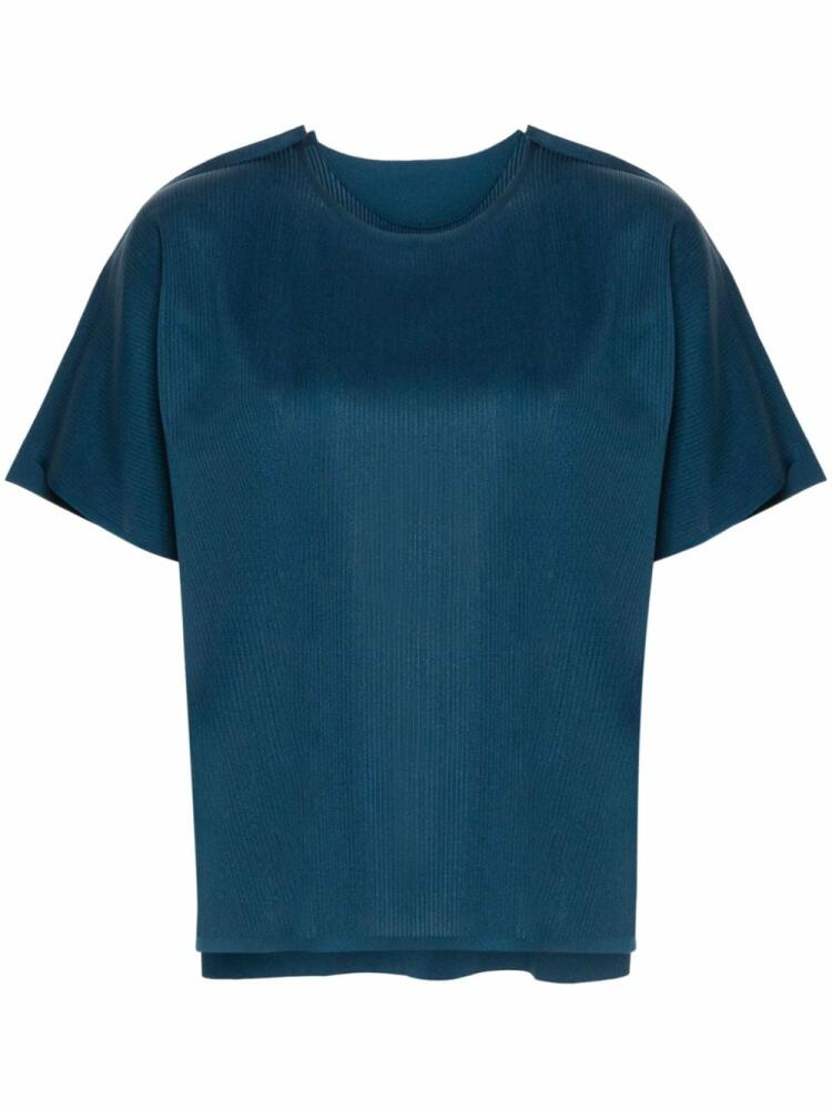 Pleats Please Issey Miyake A-Poc Form ribbed T-shirt - Blue Cover