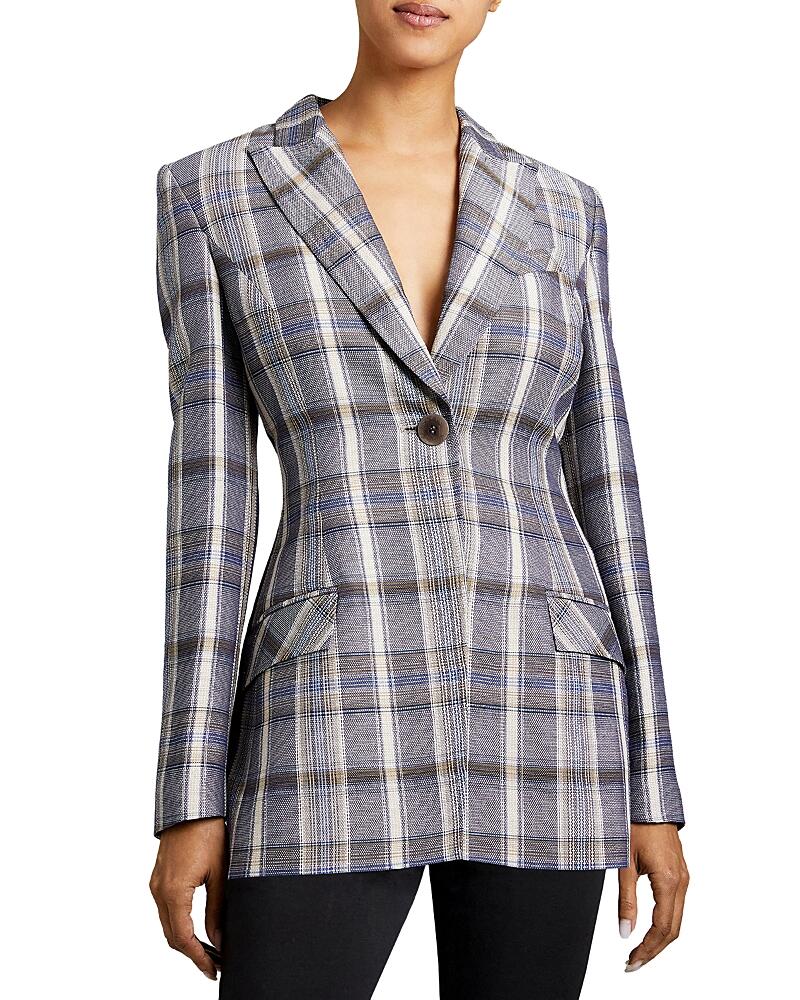 Santorelli Plaid Longline Blazer Cover