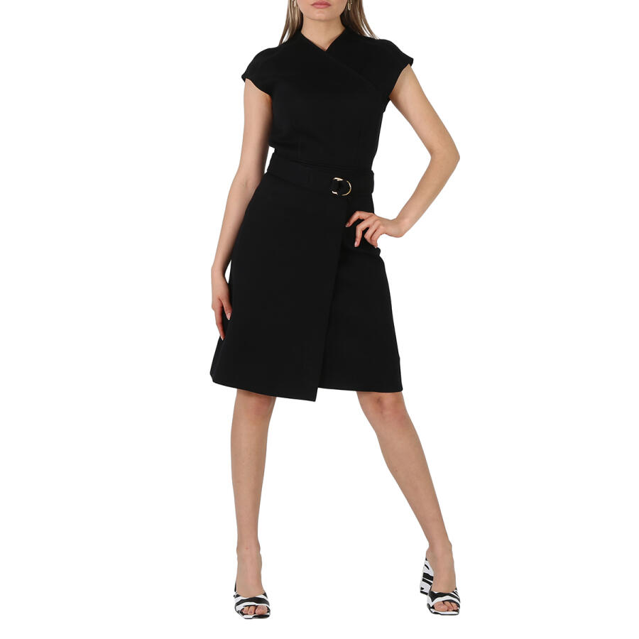 Burberry Dulsie D-Ring Bonded Jersey Dress in Black Cover