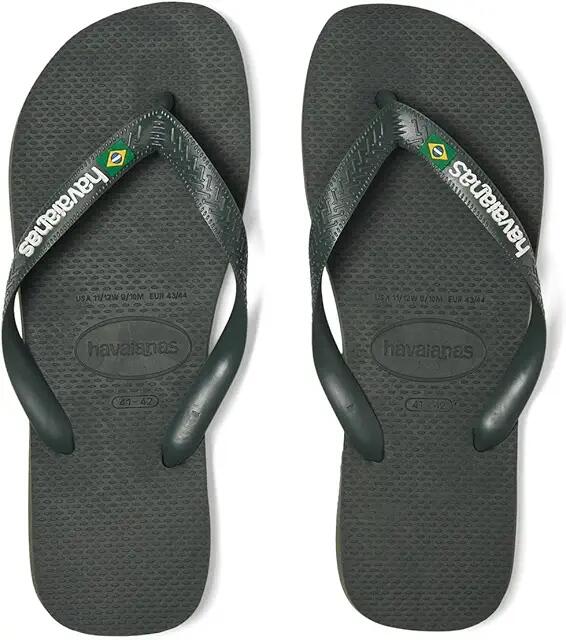 Havaianas Brazil Logo Flip Flop Sandal (Green Olive) Men's Sandals Cover