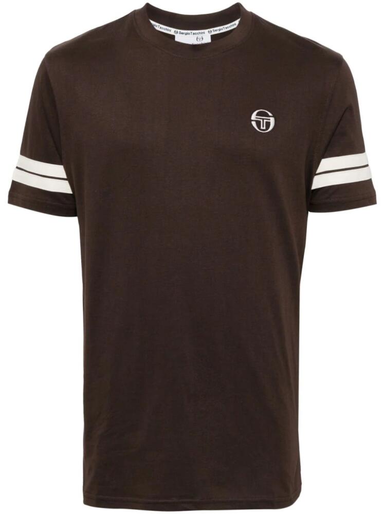 Sergio Tacchini logo print cotton T-shirt - Brown Cover