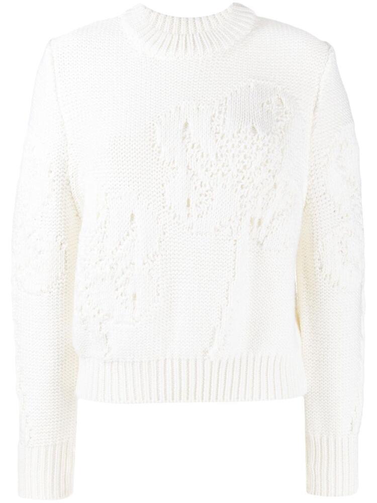 Cecilie Bahnsen open-knit virgin wool jumper - White Cover