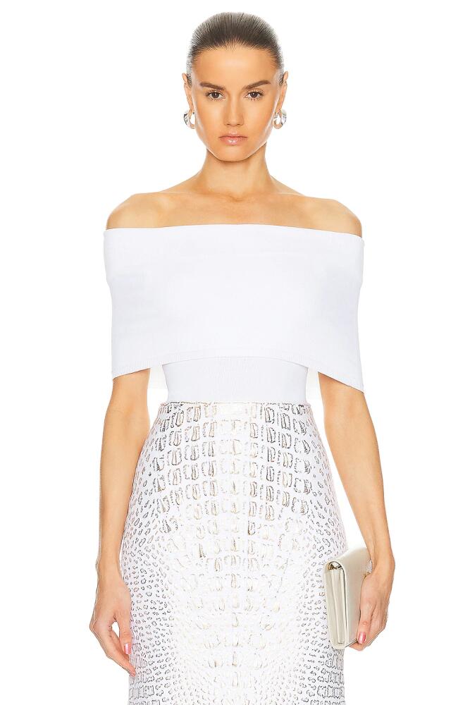 ALAÏA O-shoulder Bodysuit in White Cover