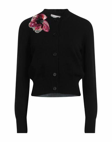 Alexander Mcqueen Woman Cardigan Black Wool, Cashmere, Viscose, Metallic fiber, Glass Cover