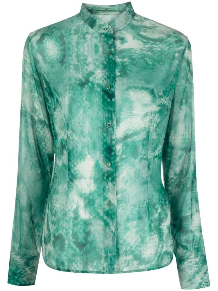 Ermanno Scervino animal-print long-sleeve shirt - Green Cover