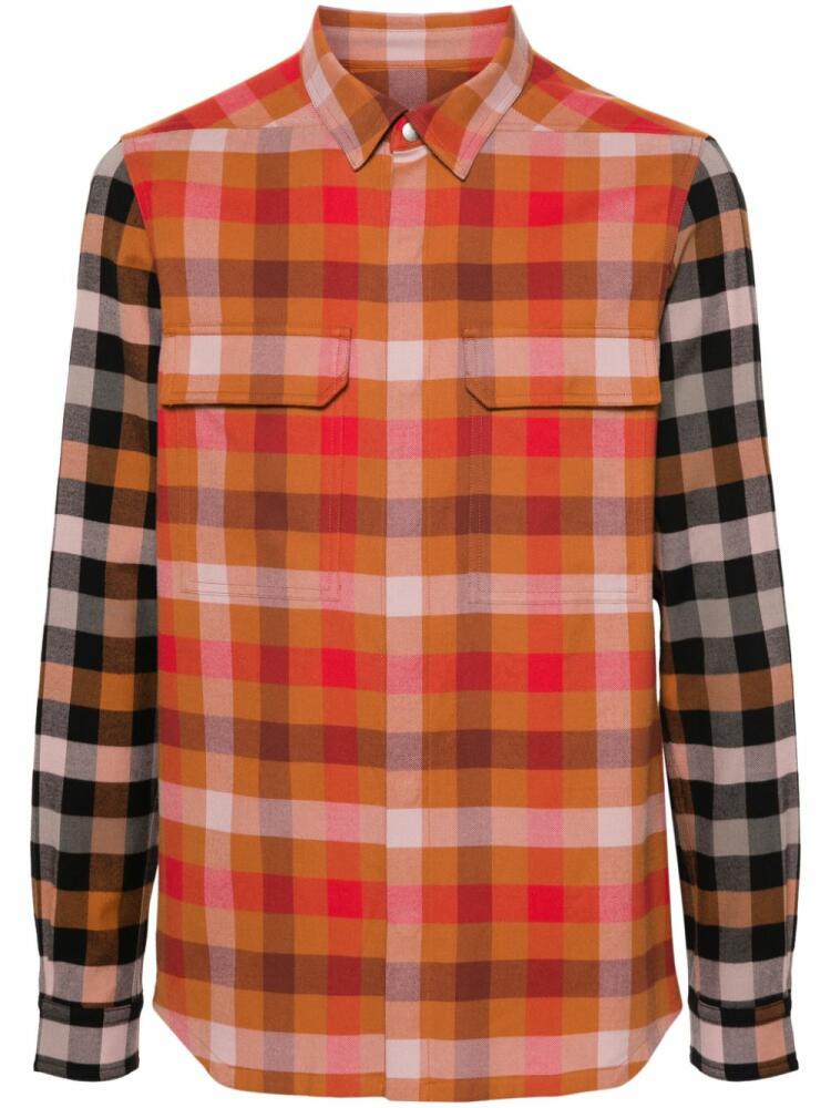 Rick Owens plaid flannel shirt - Red Cover