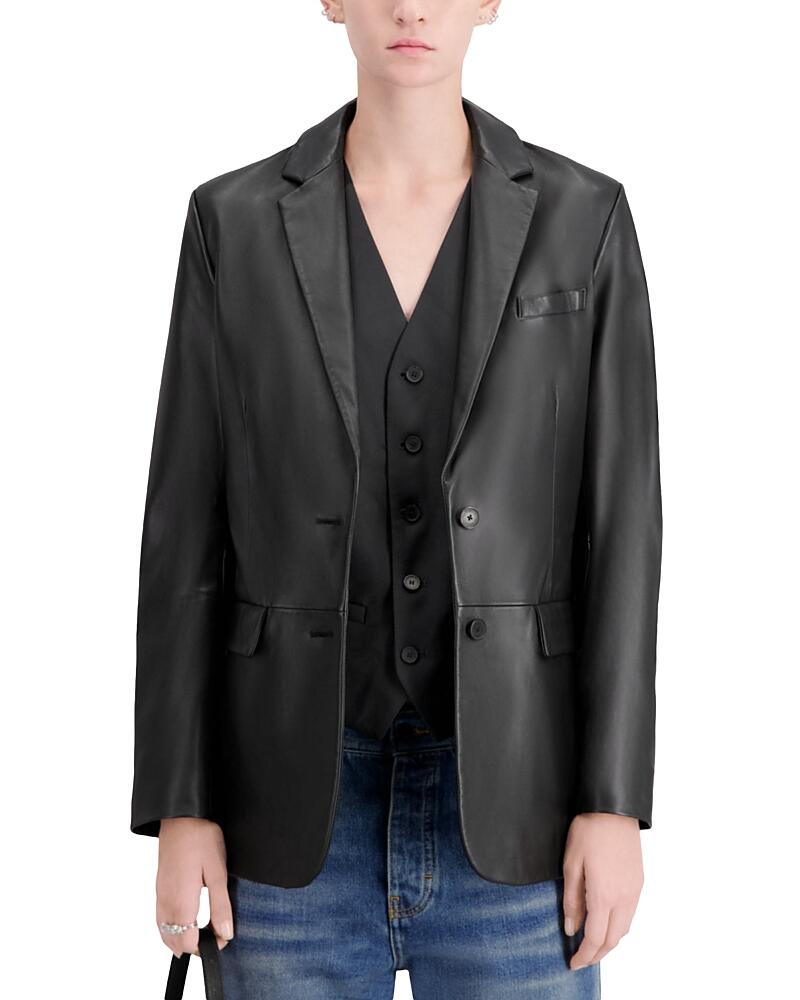 The Kooples Notch Collar Leather Jacket Cover