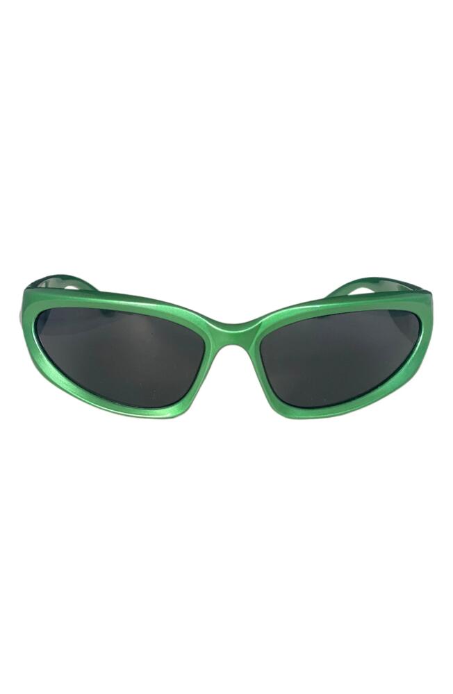 Fifth & Ninth Racer 72mm Polarized Wraparound Sunglasses in Green/Black Cover