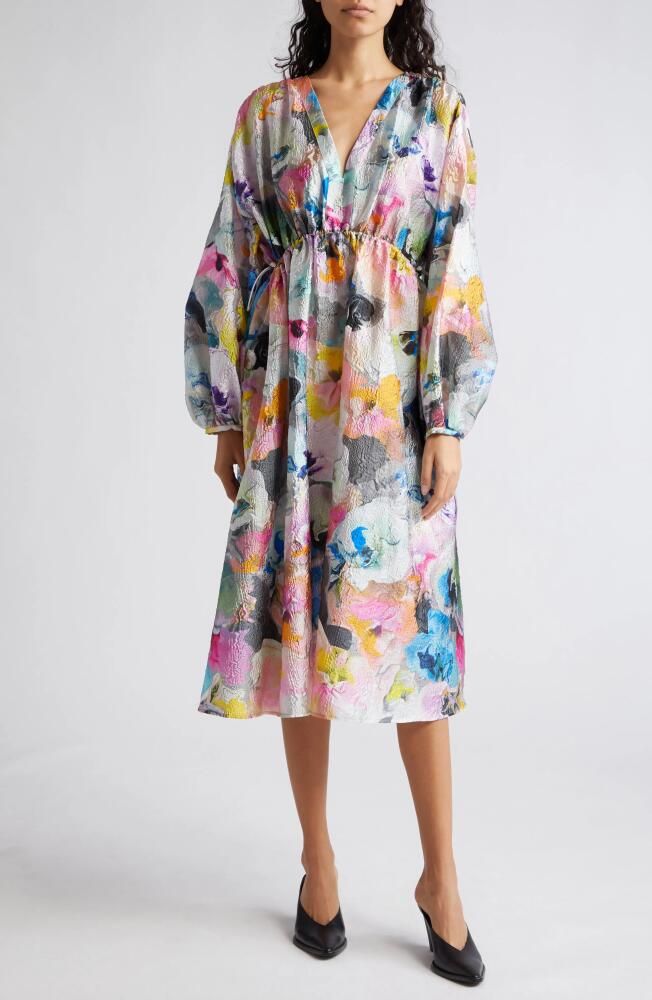 Stine Goya Veroma Floral Long Sleeve Midi Dress in Liquified Orchid Cover