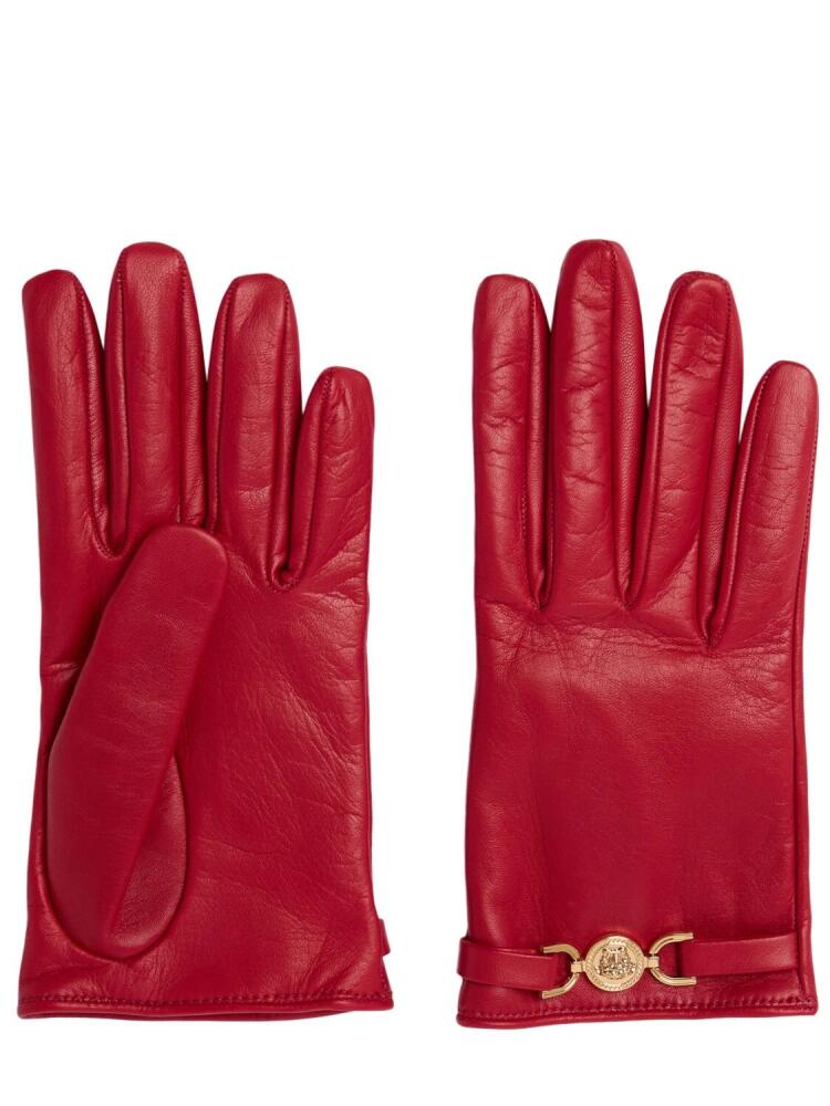 VERSACE Medusa Clamp Leather Gloves Cover