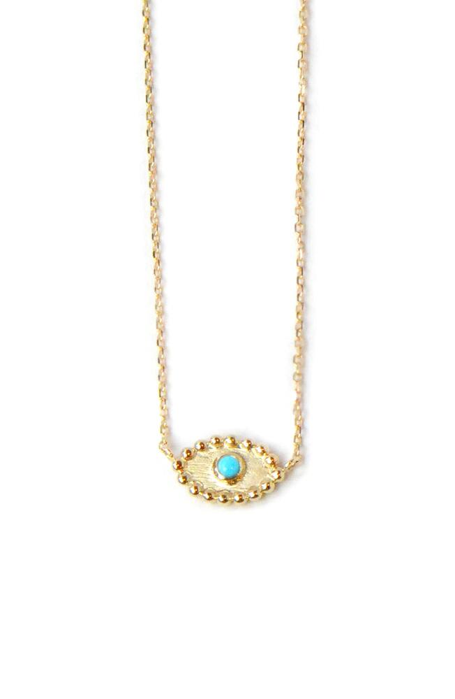 Anzie Dew Drop Turquoise Evil Eye Pendant Necklace in Gold Cover