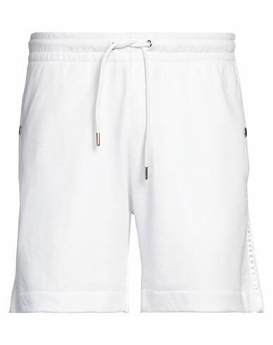 Bikkembergs Man Shorts & Bermuda Shorts White Polyester, Cotton Cover