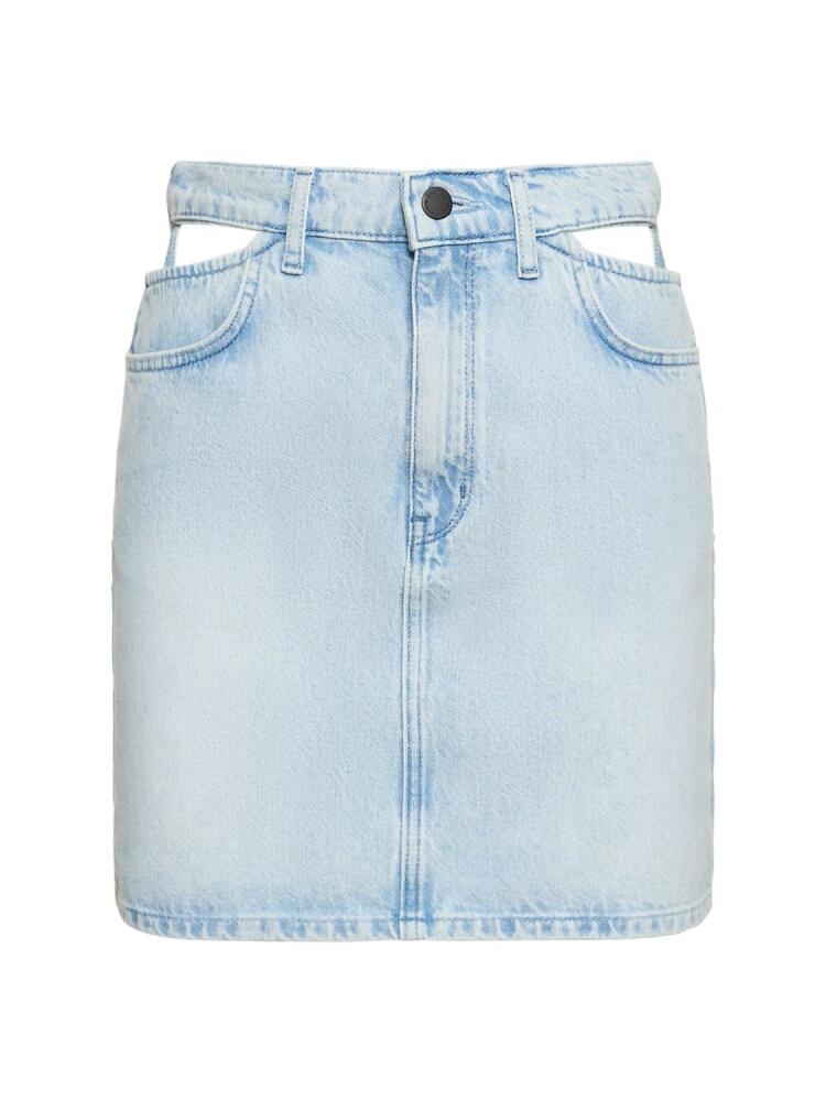 TRIARCHY Ms. Stone High Rise Denim Mini Skirt Cover