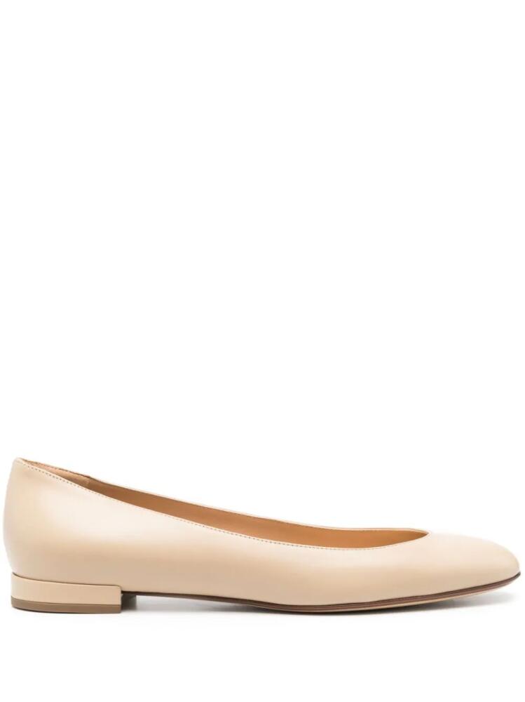 Francesco Russo leather ballerina shoes - Neutrals Cover