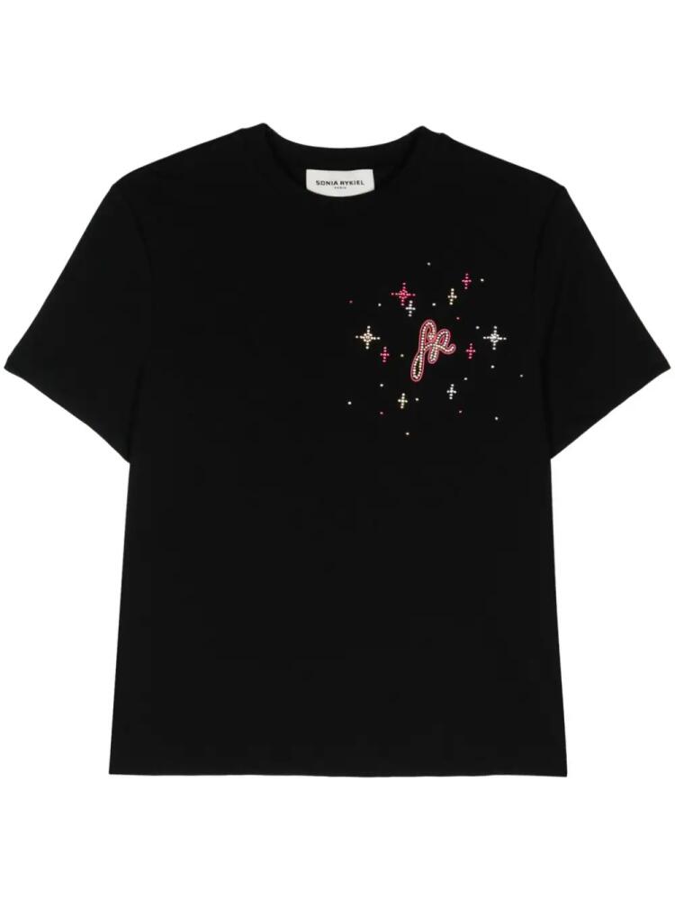 Sonia Rykiel crystal-embellished cotton T-shirt - Black Cover