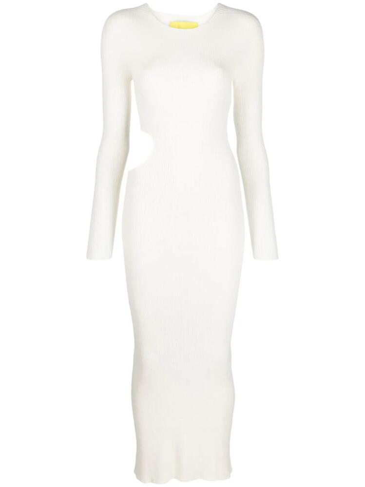 AERON cut-out rib-knit maxi dress - White Cover