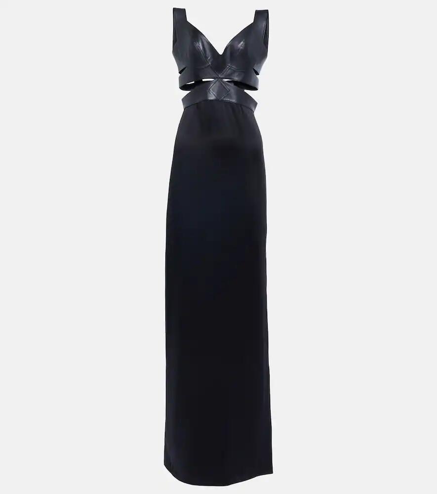 Alaïa Leather-trimmed cutout gown Cover