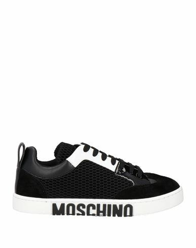 Moschino Woman Sneakers Black Textile fibers, Leather Cover