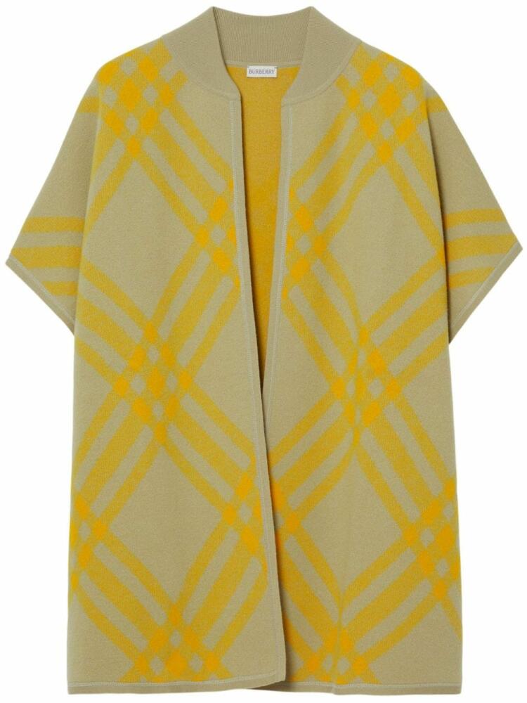 Burberry check-print wool cape - Neutrals Cover