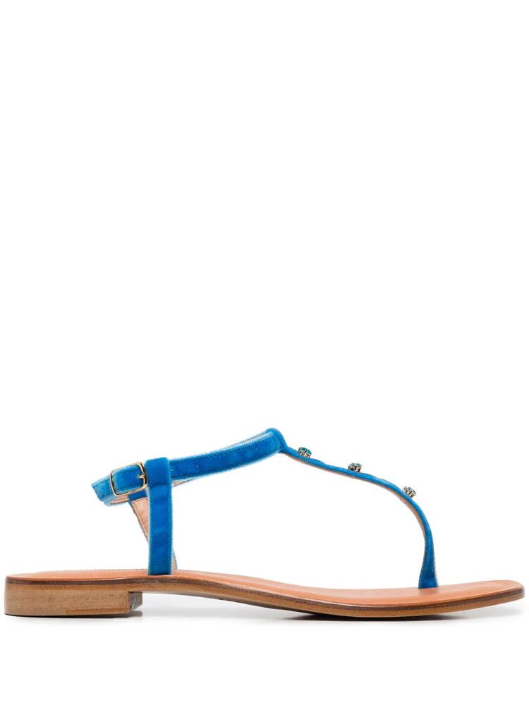 Madison.Maison embellished leather thong sandals - Blue Cover