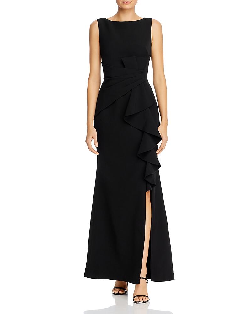 Eliza J Sleeveless Cascading-Ruffle Gown Cover