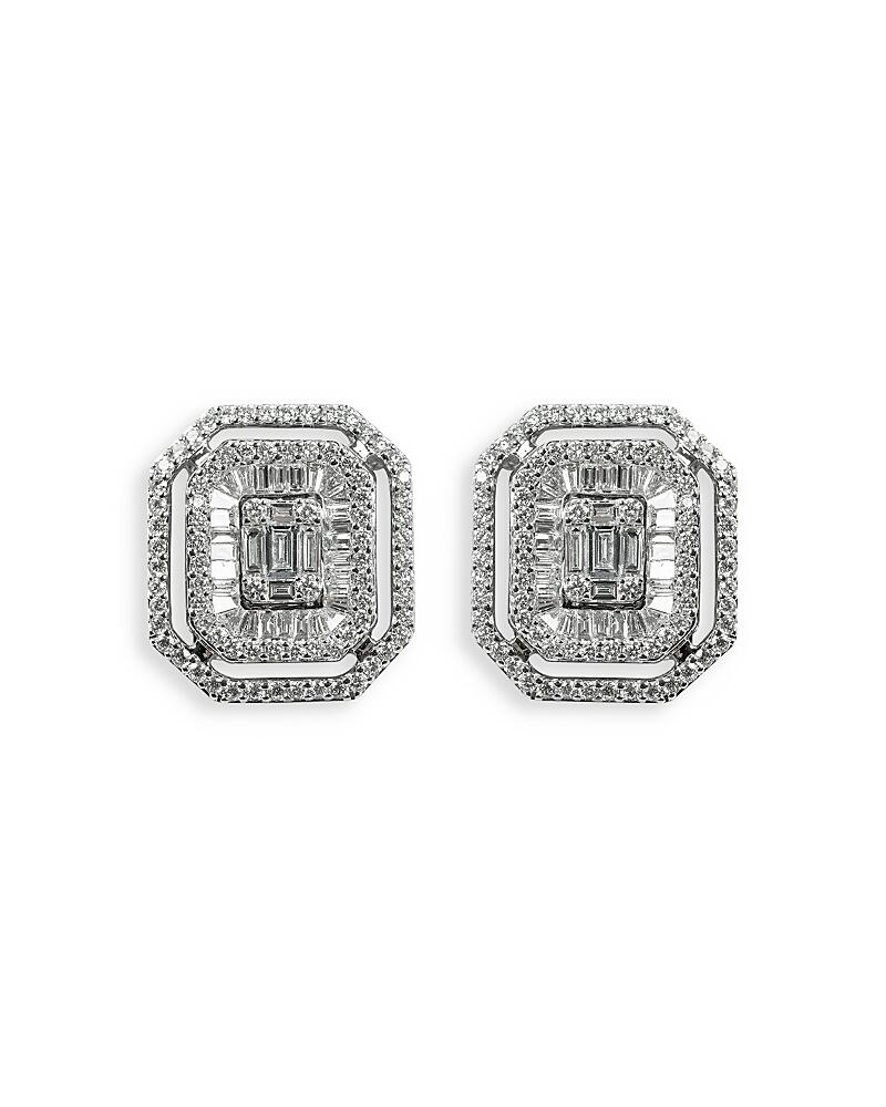 Zydo 18K White Gold Mosaic Diamond Stud Earrings, 1.98 ct. t. w. Cover