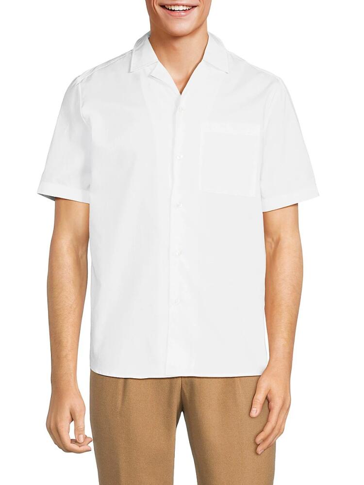 HUGO Men's Straight Fit Camp Shirt - White Cover